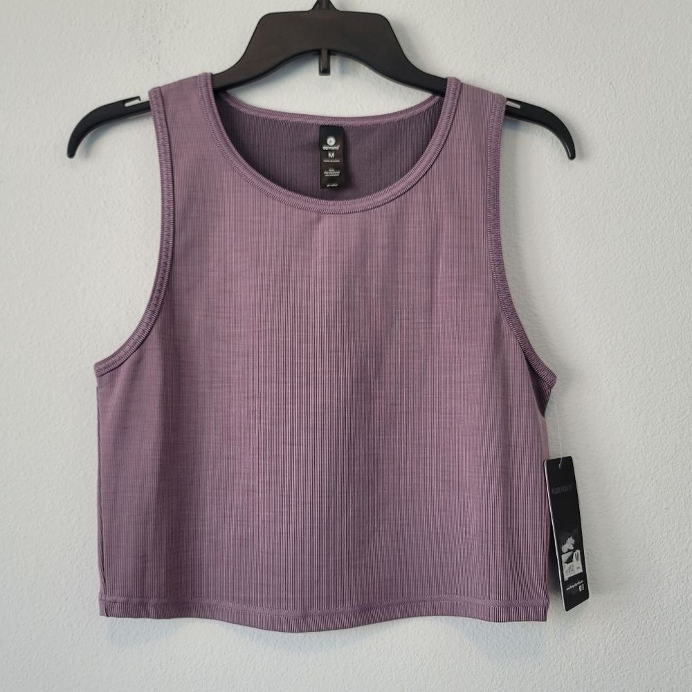 90Ā Degree By Reflex Mauve Ribbed Knit Tank Size M - Picture 1 of 8